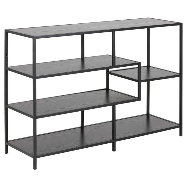 Книжный шкаф SEAFORD 114x35xH78см, черный