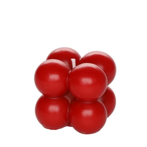 Candle CUBE 6,8cm dark red