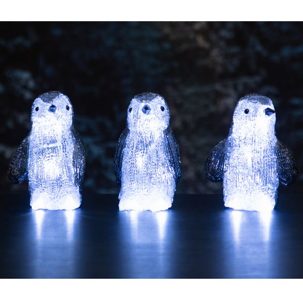 Finnlumor Acrylic Penguin 18LED 3pcs. 8 x 8 x 16 cm.