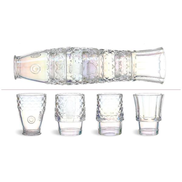 Glasses NEMO H32cm 4pcs, fish-shaped set