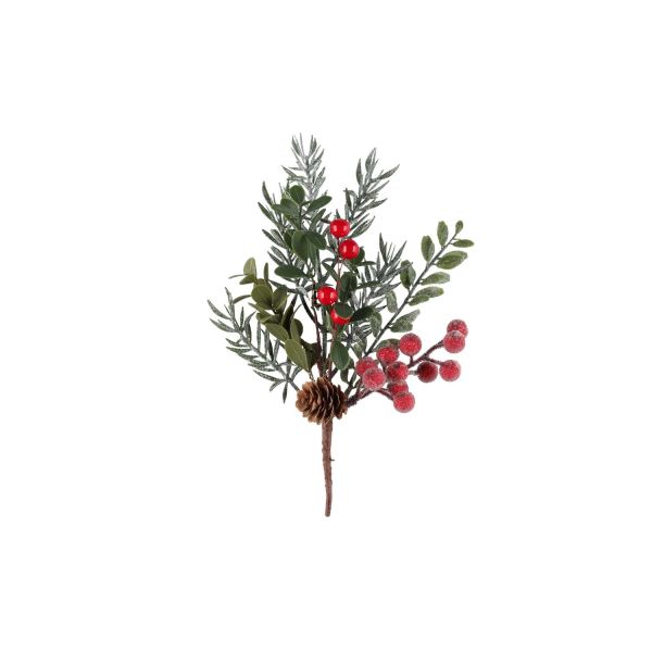 Kapel Branch with red berries and cone 24 cm