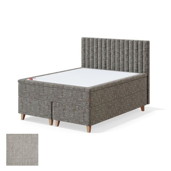 Continental bed 8 legs BLACK CONTINENTAL MANGO 160x200cm, firm, beige