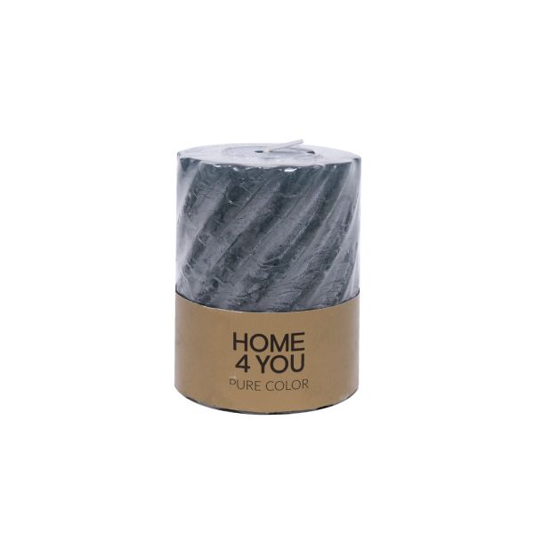 Candle PURE COLOR D6,8xH9,5cm, grey