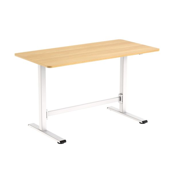 Desk ERGO manual 120x60xH70-115cm, oak/white