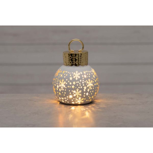 LED-valgusti BAUBLE H10cm valge, taimer 6h