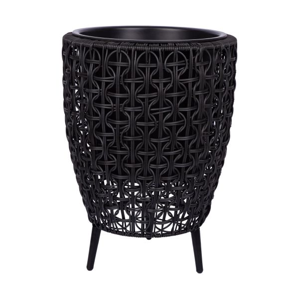 Planter WICKER 38x38xH54cm, black
