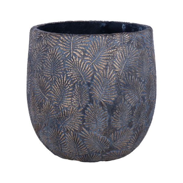 Plant holder SUNNY CEDAR D43xH41cm dark grey/gold