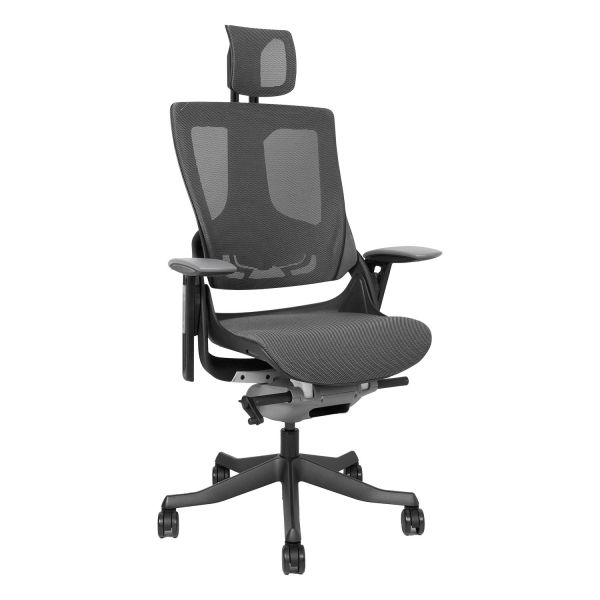 Task chair WAU with wide backrest, grey