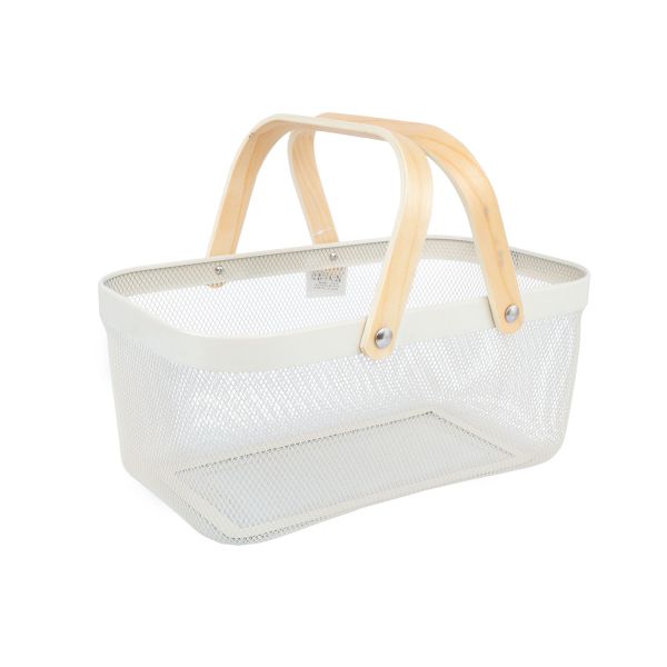 Корзина OTTO 40x27xH18см, с ручкой, белый