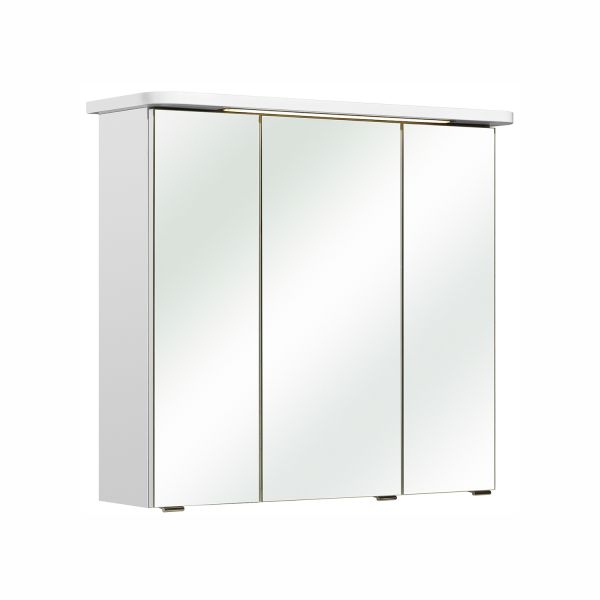 Зеркальный шкаф с LED-светильником 87-I, 75x20xH72см, белый