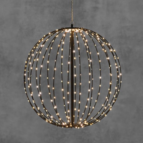 LED-valgusti BALL D50cm 264LED must raam, valge valgusega