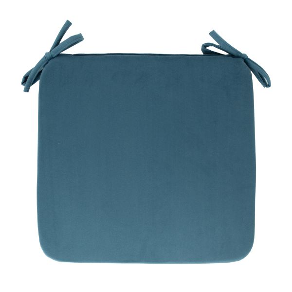 Chair pad VELVET NEW 39x39xH2,5cm, grey blue