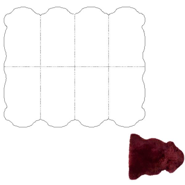 Lambanahast vaip MERINO M 8x, 170x180cm, veinipunane