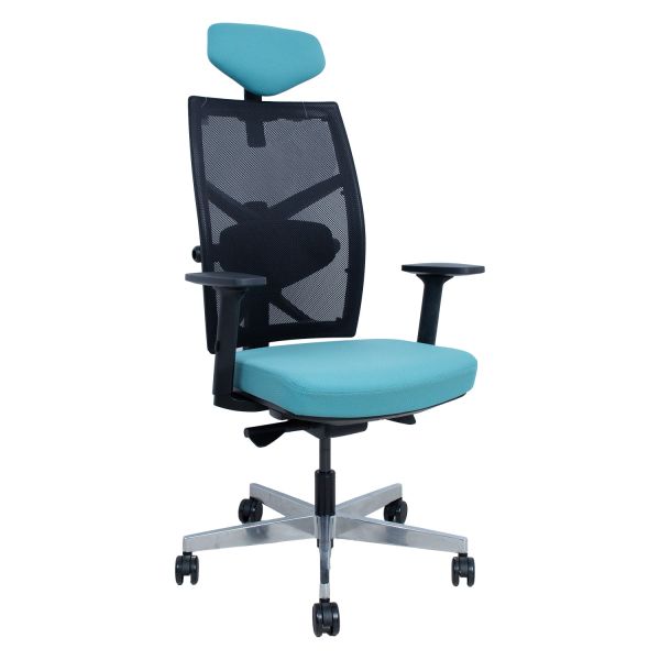 Task chair TUNE teal blue/black