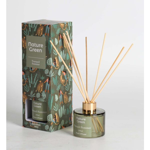 Домашний ароматизатор с палочками NATURE GREEN 100мл, Tranquil Summer