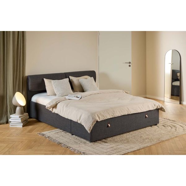Bed CALVI 160x200cm, grey
