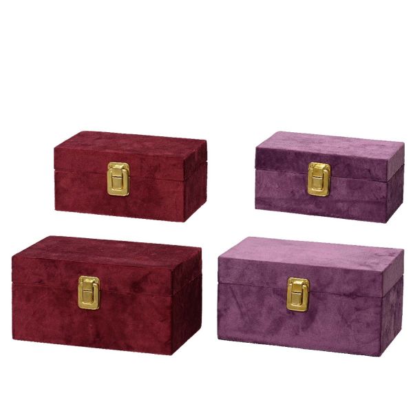 Box VELVET 12x20xH10cm, velvet, mix