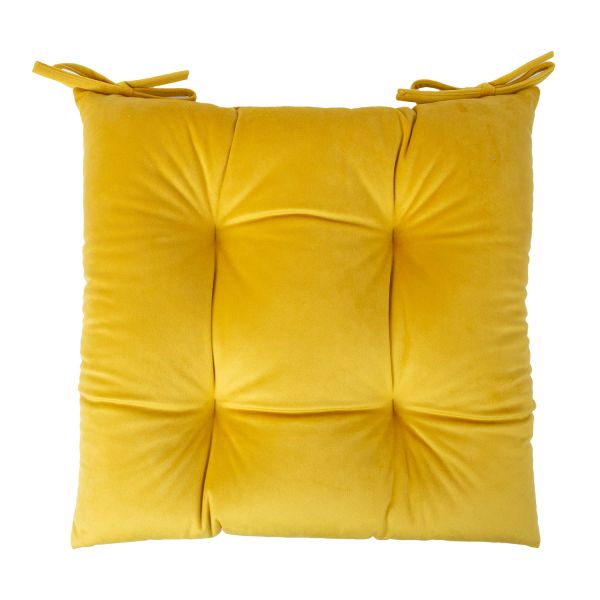 Chair cushion VELVET 2, 40x40cm, yellow