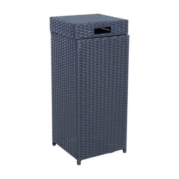 Trash box WICKER 30x30xH71cm, black