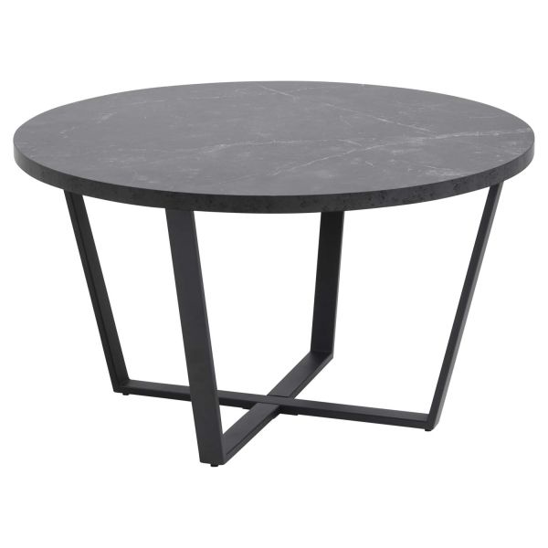 Coffee table AMBLE D77xH44cm, black marble