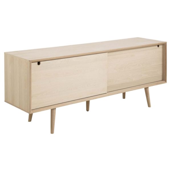 Комод CENTURY 180x45xH71см, 2 двери, материал: мебельная доска дубовым шпоном, промасленный с белым пигментом
