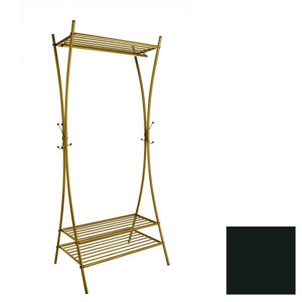Riiulitega nagi DOUBLE XX 76x59xH176cm, must
