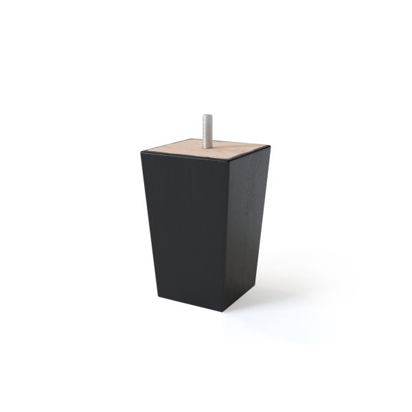 Wooden leg conical H12cm, 4pcs, black