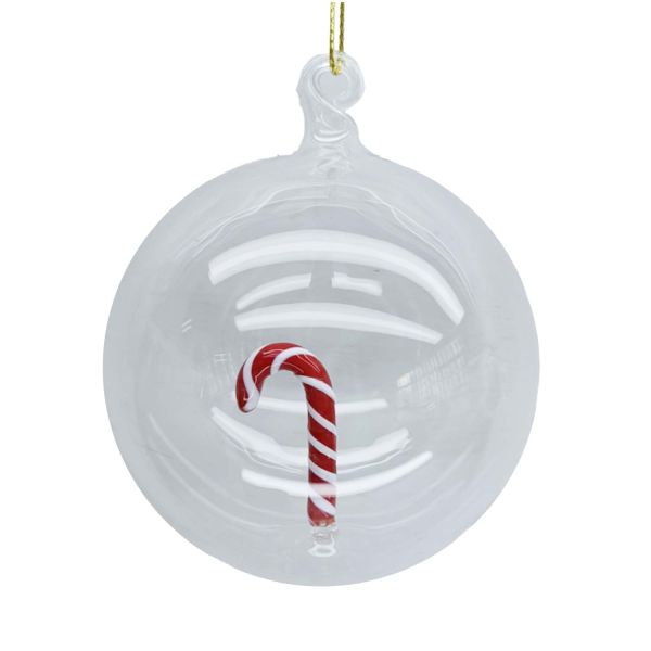 Рождественское украшение JOY CANDY GLASS, д 8 см, стекло