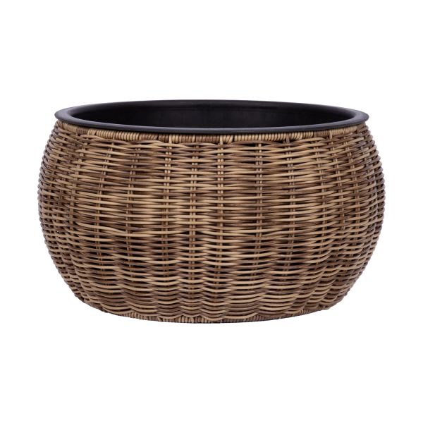 Кашпо WICKER D37xH19cm, светло-коричневый