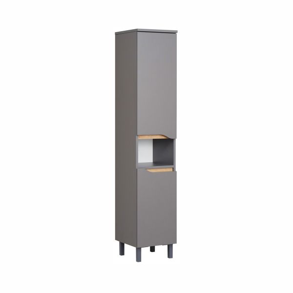 Высокий шкаф в ванную 357, 30x33xH141см, серый