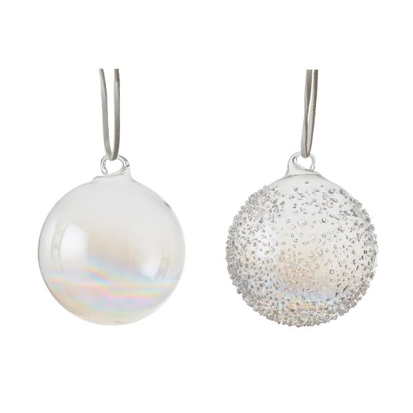 Christmas ornament GLOW MAX D7cm, glass, mix