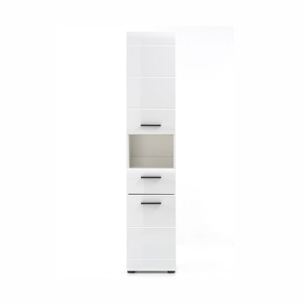 Vannitoakapp SKIN avatud riiuliga, 30x31xH182cm, valge läige