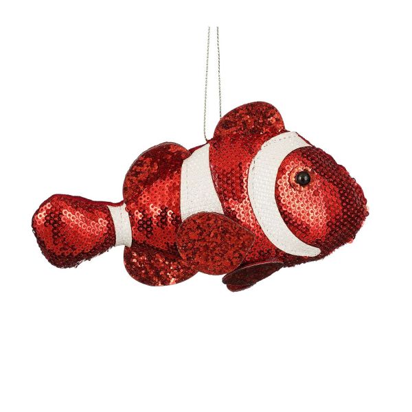 Christmas ornament SHINE CLOWNFISH 16cm red