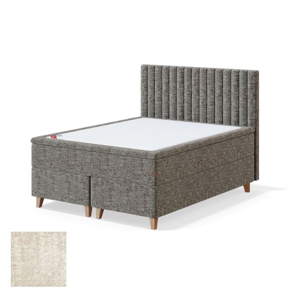 Continental bed 8 legs BLACK CONTINENTAL AVOLA 160x200cm, firm, beige