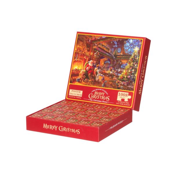 Kinkekarp advendikalender PUZZLE-24 1008tk pusle, kamin