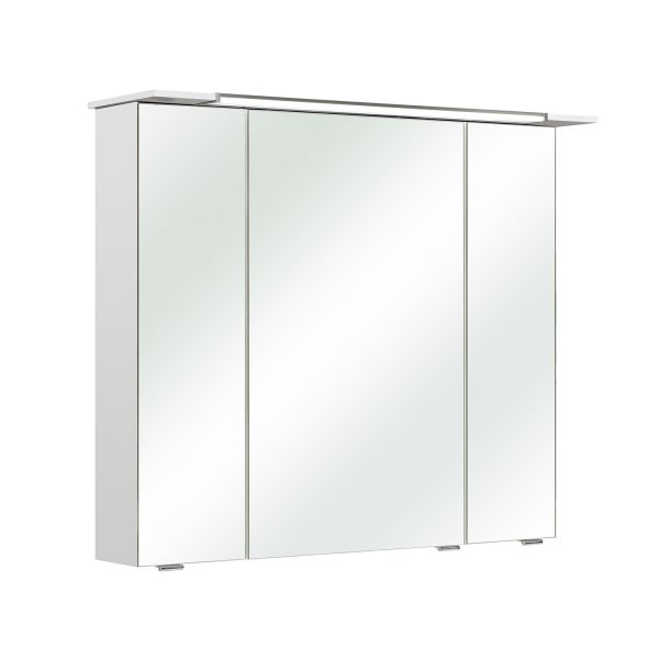 Mirror cabinet with LED lighting 54-II, 82x22xH71cm, white gloss