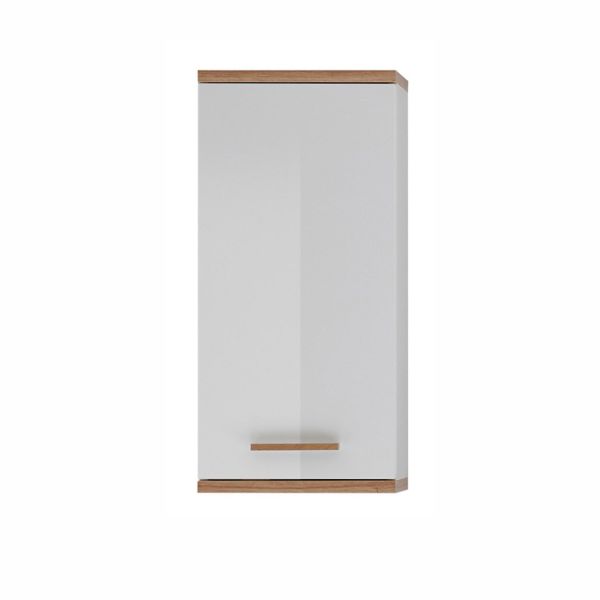 Ülemine vannitoakapp 923, 35,5x20,5xH74,5cm, valge/tamm