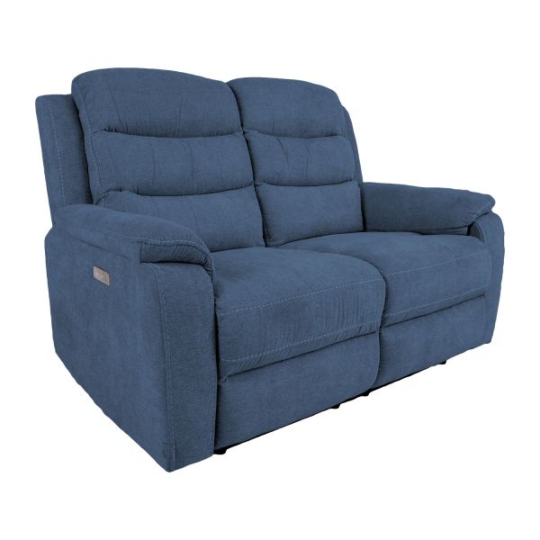 Recliner sofa MIMI 2-seater with electric mechanism, blue