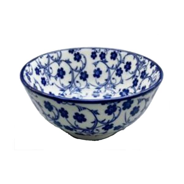 Bowl SHION D15.5xH7cm, blue flowers