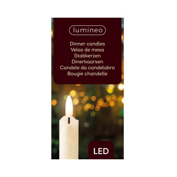 LED-candle SHINE H24,5cm, 2pcs, pearl white