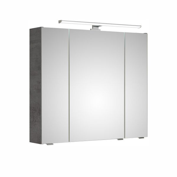 Зеркальный шкаф с LED-светильником 66-II, 80x16xH70см, темно-серый