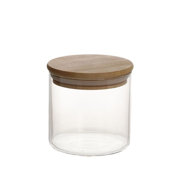 Klaaspurk JARA D8,3xH8cm 390ml bambusest kaanega