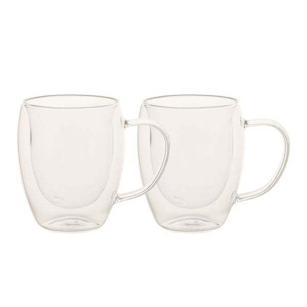 Mugs DOUBLE 2pcs 300ml glass with double wall
