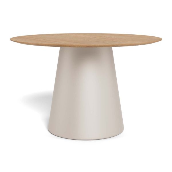 Dining table SOLI D120xH75cm, natural/grey