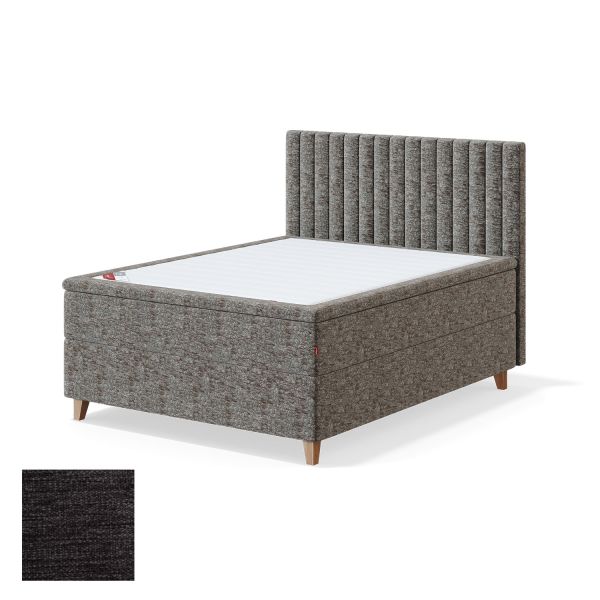 Continental bed 4 legs BLACK CONTINENTAL VERANO 180x200cm, firm, dark grey