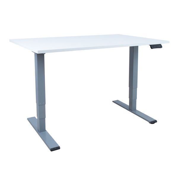 Desk ERGO OPTIMAL with 2 motor 140x80xH62-127cm, greyish white/silver-grey