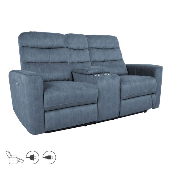 Diivan GASTON 2-kohaline elektriline recliner, sinine