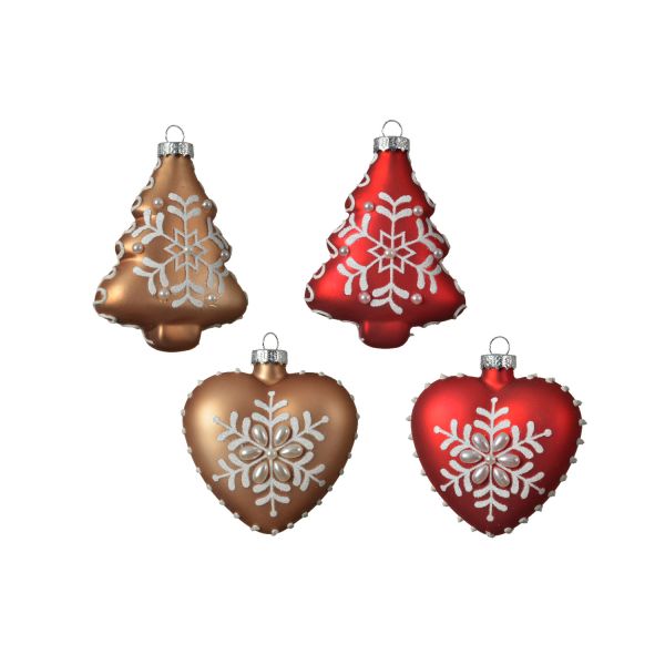 Christmas ornament XMAS FLAKE 8cm, mix