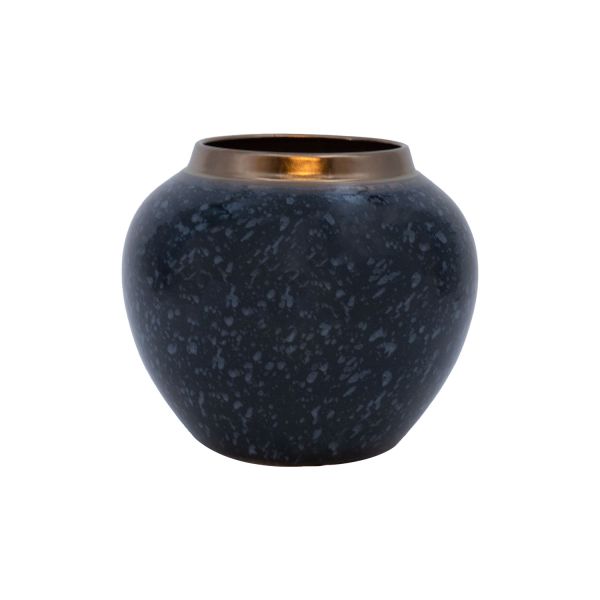 Vase TITAN STONE D20xH18cm, black/grey