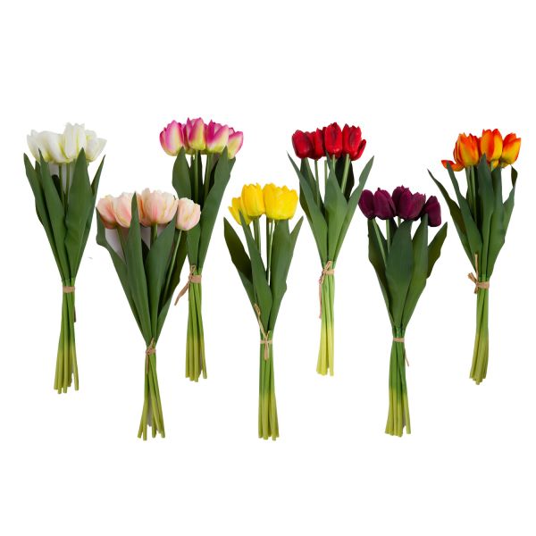 Искусственный цветок FLOWERLY 7шт/комплект, тюльпаны